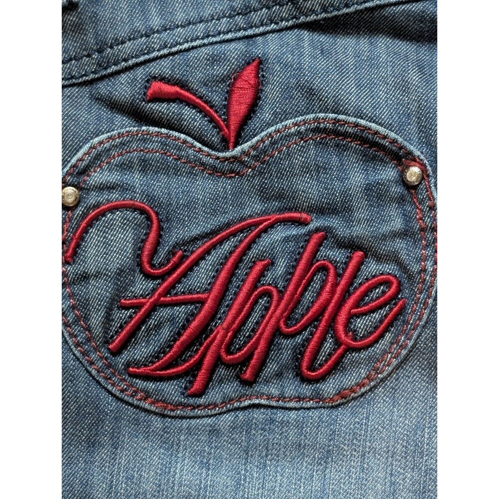 Vintage Y2K Apple Bottoms Jeans Womens 9/10 Low Rise Bootcut Embroidered Pockets - Picture 16 of 16